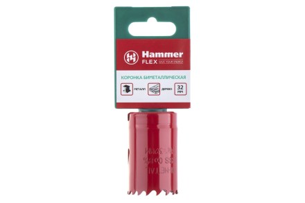 Коронка биметаллическая HAMMER Ф32х38мм 5/8&quot; BiMETALL (224-006) купить в Когалыме