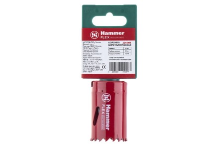 Коронка биметаллическая HAMMER Ф32х38мм 5/8&quot; BiMETALL (224-006) купить в Когалыме