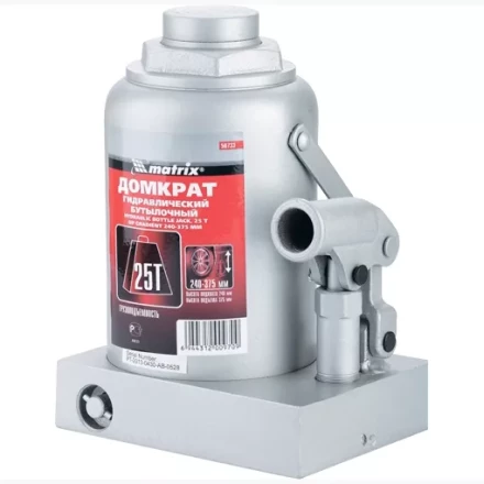 Домкрат гидравлический бутылочный 25 т h подъема 240–375 мм  MATRIX MASTER 50733 купить в Когалыме