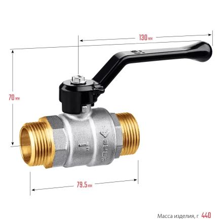 ЗУБР d 1, ручка-рычаг, папа-папа, полнопроходной шаровой кран (51326-1) купить в Когалыме