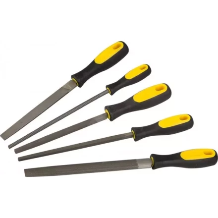 Набор STAYER "PROFI": Напильники с двухкомпонентной рукояткой,плоский,полукруглый,трехгран,квадратный,круглый,№2,200мм 1682-20-H5_z01 купить в Когалыме