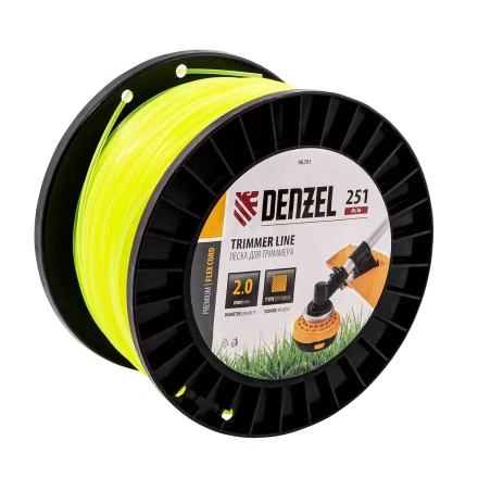 Леска для триммера квадрат, 2,0мм х 251м, на DIN катушке FLEX CORD// Denzel 96291 купить в Когалыме
