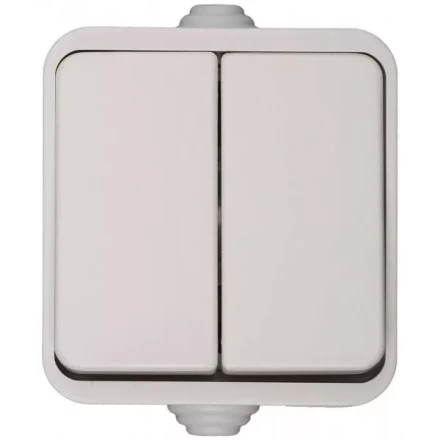 Выключатель СВЕТОЗАР БАТТЕРФЛЯЙ двухклавишный, цвет белый, 10А/~250В SV-54334-W купить в Когалыме