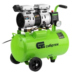 Компрессор безмаслянный малошумный Сибртех МБ 1100/24,1100 Вт, 24 л, 170 л/мин 58006