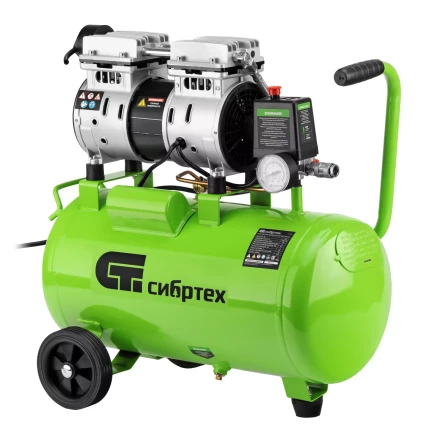 Компрессор безмаслянный малошумный Сибртех МБ 1100/24,1100 Вт, 24 л, 170 л/мин 58006 купить в Когалыме