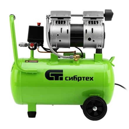 Компрессор безмаслянный малошумный Сибртех МБ 1100/24,1100 Вт, 24 л, 170 л/мин 58006 купить в Когалыме