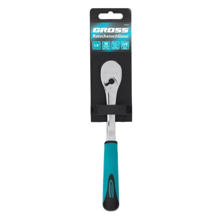 Ключ-трещотка 1/4" Gross 14053, CrV, 90 зубьев, усиленный, хром купить в Когалыме