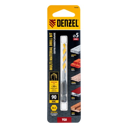 Сверло универсальное, Multi cut, 5 мм Denzel 706006 купить в Когалыме