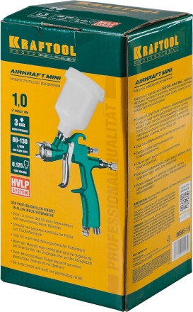 Краскопульт пневматический KRAFTOOL AirKraft Mini, HVLP, c верхним бачком, 1,0мм 06565-1.0 купить в Когалыме