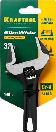 Ключ разводной компактный c тонкими губками KRAFTOOL SlimWide Compact 27266-20 купить в Когалыме