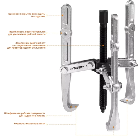 Съемники шарнирные 3-захватные с удлиненными захватами серия ПРОФЕССИОНАЛ купить в Когалыме