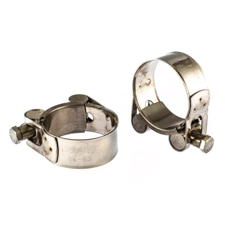 Хомуты металлические силовые 40-43 мм ширина 20 мм шарнирный W4 2 шт Сибртех 475253 купить в Когалыме