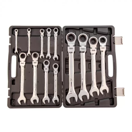 Набор ключей комбинированных Matrix трещоточных шарнирных 13 шт 14798 купить в Когалыме