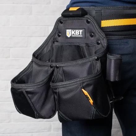 Быстросъемная поясная сумка модульного типа на клипсе с держателями для молотка и рулетки КВТ СМ-02 (83136) купить в Когалыме