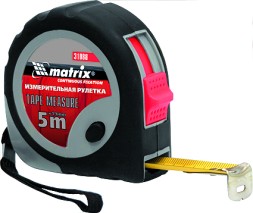 Рулетка Continuous  fixation 5 м х 19 мм обрезиненный корпус плавная фиксация  MATRIX 31088