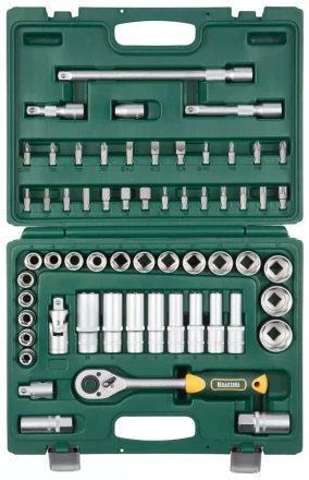 Набор KRAFTOOL "EXPERT QUALITAT": Торцовые головки "SUPER LOCK" с присоединит квадратом, 1/2", 60 предметов 27886-H60_z02 купить в Когалыме