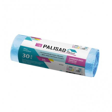 Пакеты для мусора 30 л x 30 шт. голубые, Home Palisad 927045 купить в Когалыме