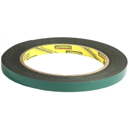 Двухсторонняя клейкая лента на вспененной основе, STAYER Professional 12233-09-05, черная, 9мм х 5м 12233-09-05 купить в Когалыме