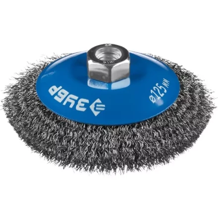 ЗУБР "ПРОФЕССИОНАЛ". Щетка коническая для УШМ, витая стальная проволока 0,3мм, 125ммхМ14 35265-125_z02 купить в Когалыме