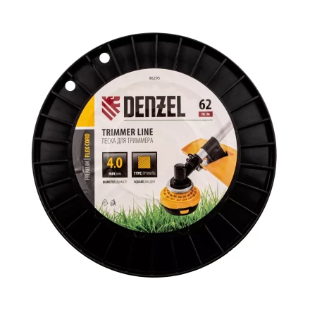 Леска для триммера квадрат, 4,0мм х 62м, на DIN катушке FLEX CORD// Denzel 96295 купить в Когалыме