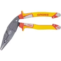 Длинногубцы с изогнутой головой комбинированные диэлектрические рукоятки до 1000 В 200 мм GROSS 17181 купить в Когалыме