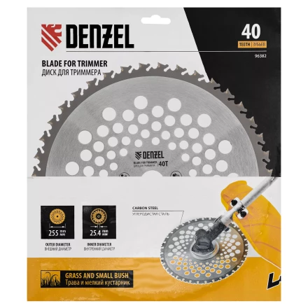 Диск для триммера Denzel 96382 , 255 х 25,4 40 зубов, Anti-Kick купить в Когалыме