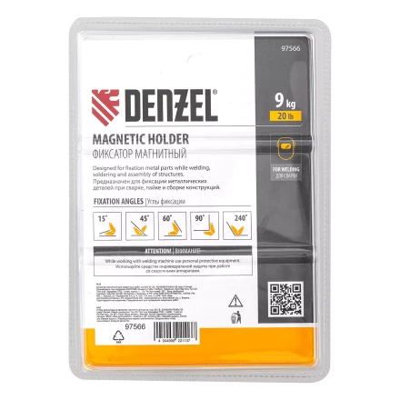 Фиксатор магнитный для сварочных работ усилие 25 LB, 30х45х60х75х90х135 град. Denzel 97566 купить в Когалыме