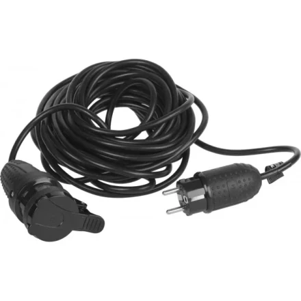 Удлинитель ЗУБР электрический, ПВС 3х1кв мм, черный, 1 гнездо, IP44, макс мощн 2200Вт, 20м 55016-20 купить в Когалыме