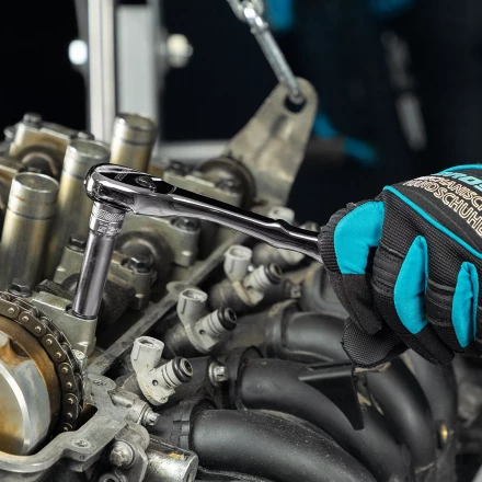 Ключ-трещотка 3/8" Gross 14054, CrV, 90 зубьев, усиленный, хром купить в Когалыме