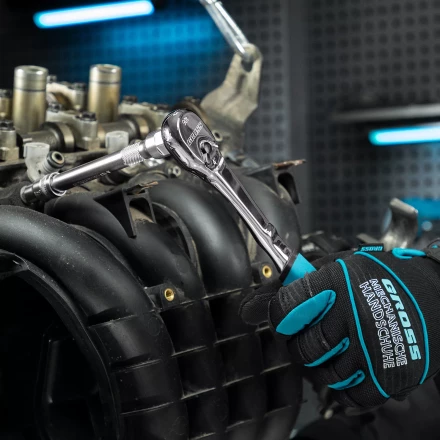 Ключ-трещотка 3/8" Gross 14054, CrV, 90 зубьев, усиленный, хром купить в Когалыме