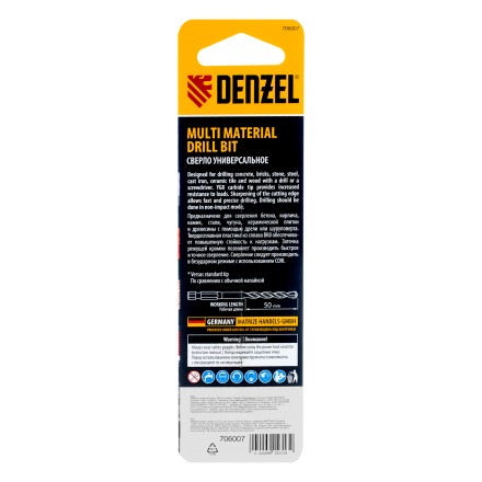 Сверло универсальное, Multi cut, 6 мм Denzel 706007 купить в Когалыме
