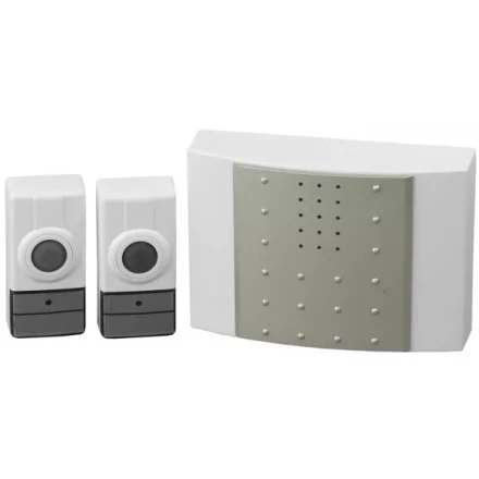 Звонок СВЕТОЗАР "ЛИРА" радиочастотный беспроводной, 16 мелодий, 2 кнопки, 4,5В SV-58062-2 купить в Когалыме