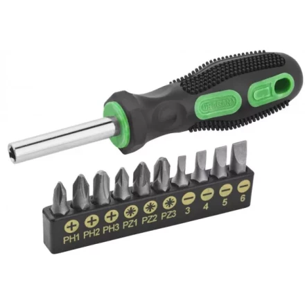 Набор URAGAN: Отвертки с двухкомпонентной рукояткой, SL3, 4, 5, 6. PH1, 2, 3, PZ: 1, 2, 3, 10 предм 25188-H10 купить в Когалыме