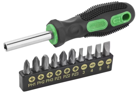 Набор URAGAN: Отвертки с двухкомпонентной рукояткой, SL3, 4, 5, 6. PH1, 2, 3, PZ: 1, 2, 3, 10 предм 25188-H10 купить в Когалыме