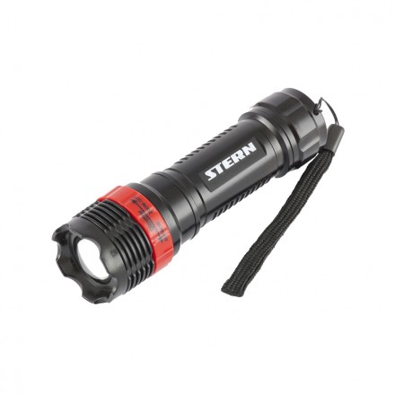 Фонарь бытовой пластик 1W LED ремешок зум 3 режима 100% - 50% - стробоскоп 3хААА Stern 90570 купить в Когалыме