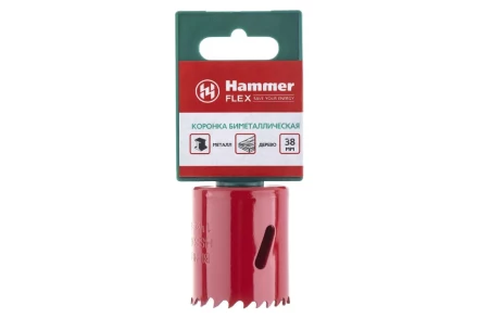 Коронка биметаллическая HAMMER Ф38х38мм 5/8" BiMETALL (224-008) купить в Когалыме