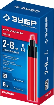 ЗУБР МК-800 красный, 2-8 мм клиновидный маркер-краска (06327-3) купить в Когалыме
