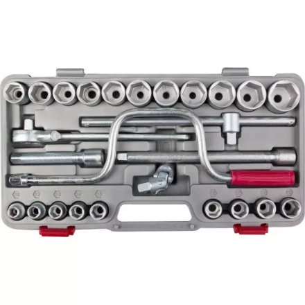 Набор торцовых головок НИЗ "Шоферский инструмент №4", 1/2", сталь 40Х, в пластиковом кейсе, 26 предметов 2761-40 купить в Когалыме