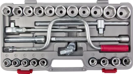 Набор торцовых головок НИЗ "Шоферский инструмент №4", 1/2", сталь 40Х, в пластиковом кейсе, 26 предметов 2761-40 купить в Когалыме