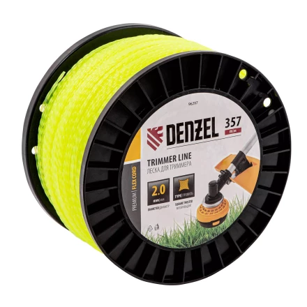 Леска для триммера витой квадрат, 2,0мм х 357м, на DIN катушке FLEX CORD// Denzel 96297 купить в Когалыме