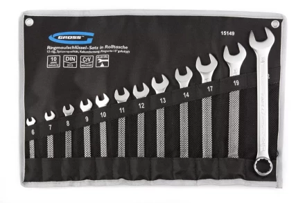 Набор ключей комбинированных 6-22 мм 12 шт CrV холодный штамп GROSS 15149 купить в Когалыме
