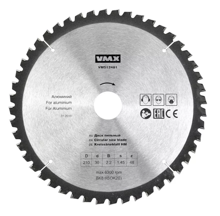 Диск пильный ф210х30 z48 алюминий VMX 512481 купить в Когалыме
