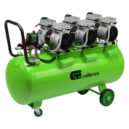 Компрессор безмаслянный малошумный Сибртех МБ 2250/100, 2250 Вт, 100л, 400 л/мин купить в Когалыме