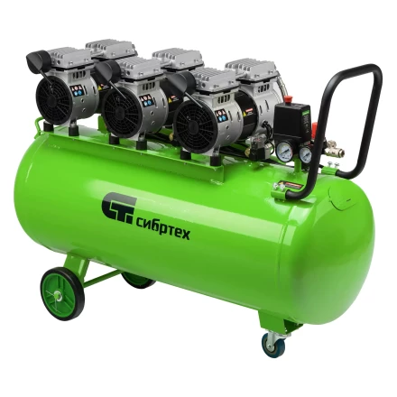 Компрессор безмаслянный малошумный Сибртех МБ 2250/100, 2250 Вт, 100л, 400 л/мин купить в Когалыме