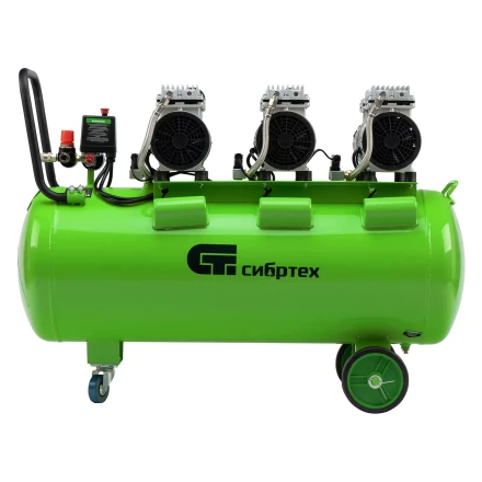 Компрессор безмаслянный малошумный Сибртех МБ 2250/100, 2250 Вт, 100л, 400 л/мин купить в Когалыме