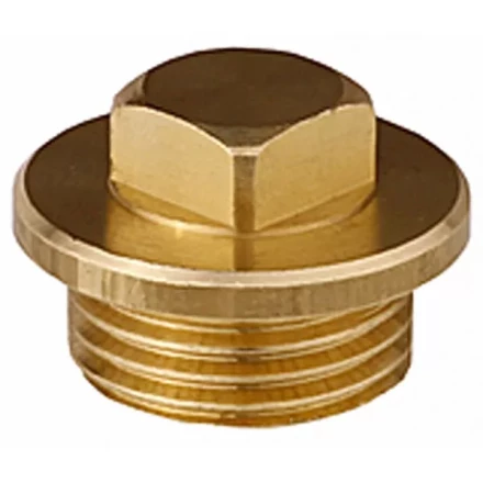 Заглушка GENERAL FITTINGS, 6-ти гранная головка с прижимной шайбой, никелированная латунь, наружная резьба, 1/2" 51099-1/2 купить в Когалыме