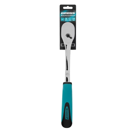 Ключ-трещотка 1/2" Gross 14055, CrV, 90 зубьев, усиленный, хром купить в Когалыме