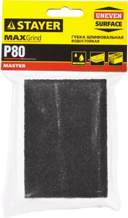 Губка шлифовальная STAYER "MASTER" четырехсторонняя, зерно - оксид алюминия, Р80; 100 x 68 x 26 мм. 3560-2_z01 купить в Когалыме