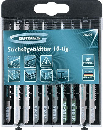 Набор полотен для электролобзика универсальный 10шт DIY пластиковый кейс GROSS 78295 купить в Когалыме