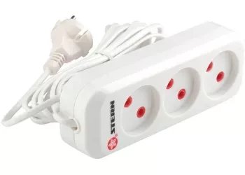 Удлинитель бытовой без заземления, 2*0,75мм*2м, 3 розетки, 6A, STERN 95725 купить в Когалыме